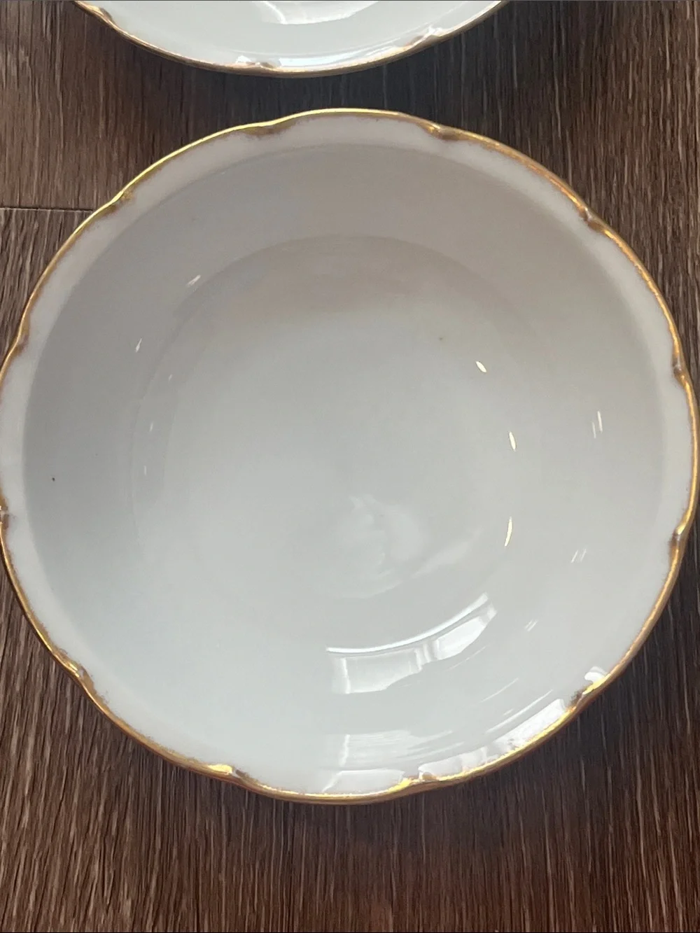 Vintage Victoria Austria White Porcelain Bowls with Gold Trim - Set of 5